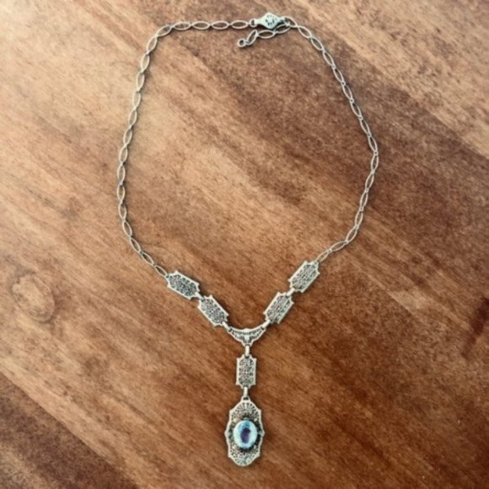 VTG Art Deco Era c. 1918 Pendant Necklace with Gem